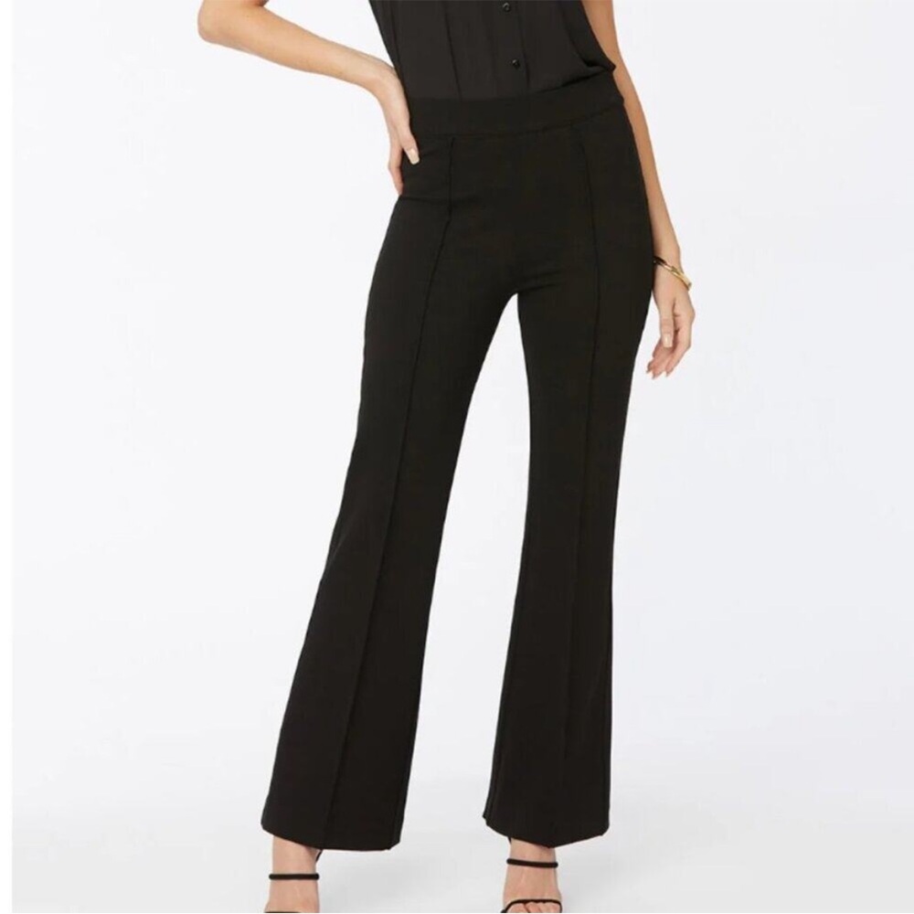 NYDJ Sculpt Her Pull On Flared Seamed Black Ponte Pant | Size Small